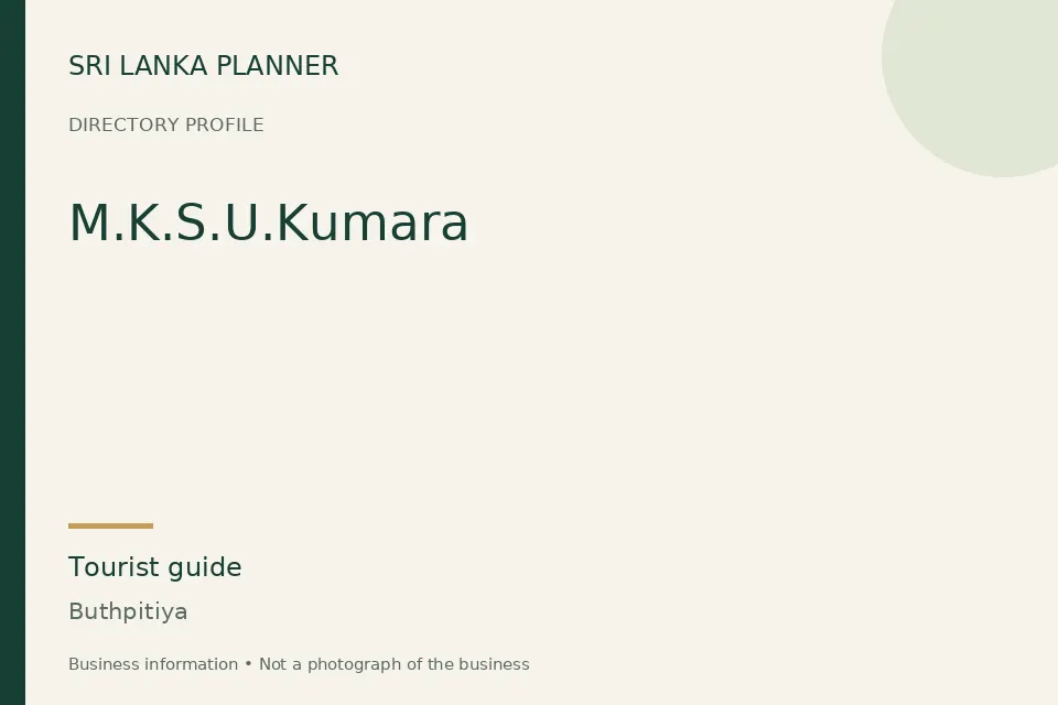 Directory cover for M.K.S.U.Kumara in Buthpitiya, Sri Lanka