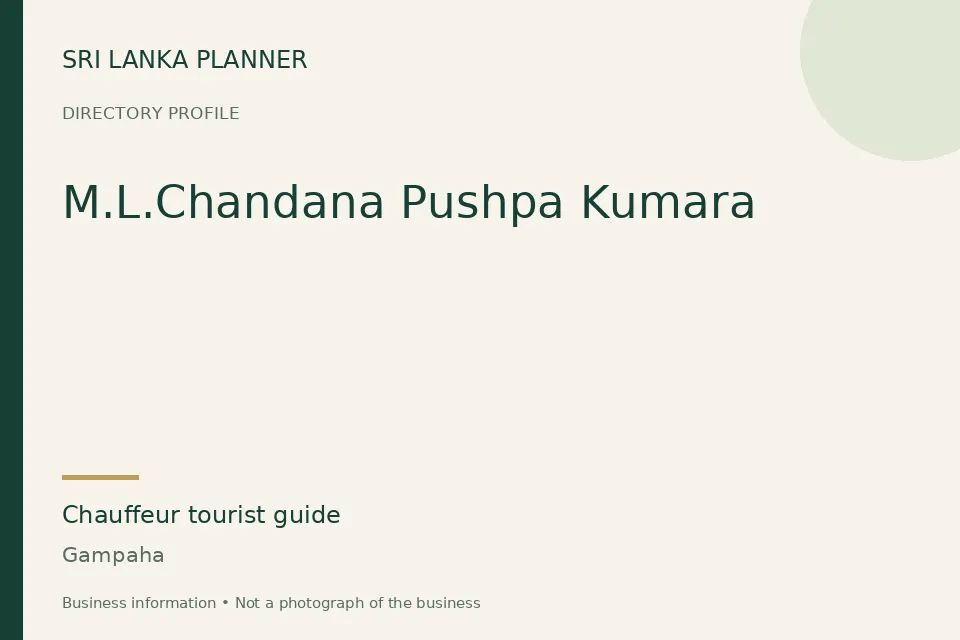 Directory cover for M.L.Chandana Pushpa Kumara in Gampaha, Sri Lanka