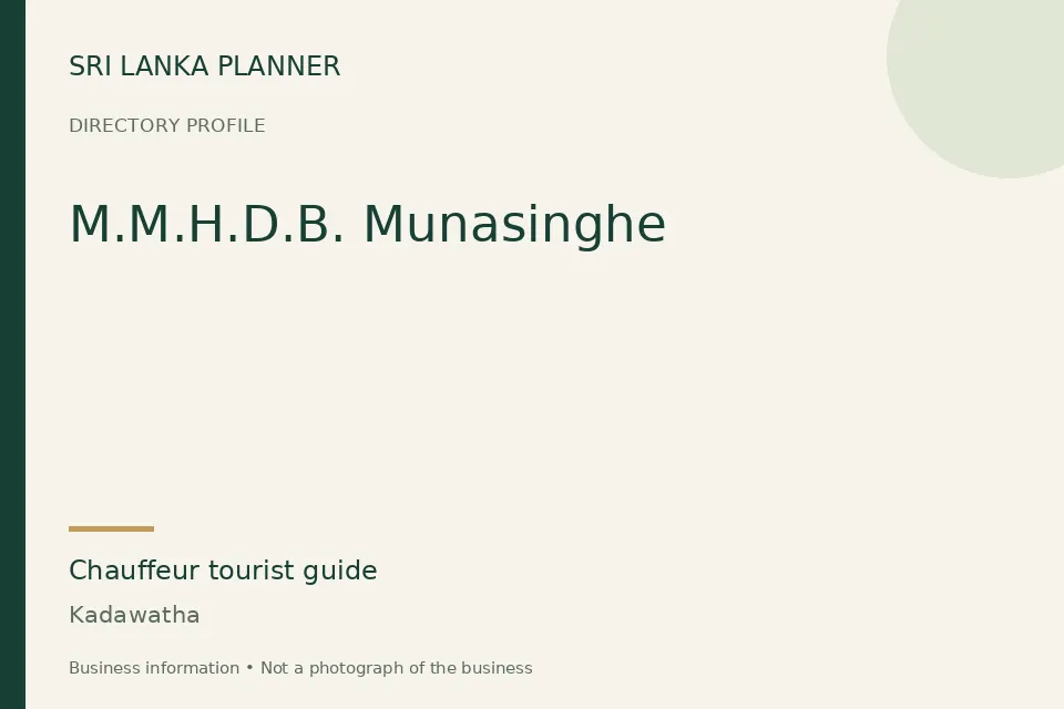 Directory cover for M.M.H.D.B. Munasinghe in Kadawatha, Sri Lanka