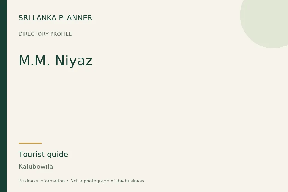Directory cover for M.M. Niyaz in Kalubowila, Sri Lanka