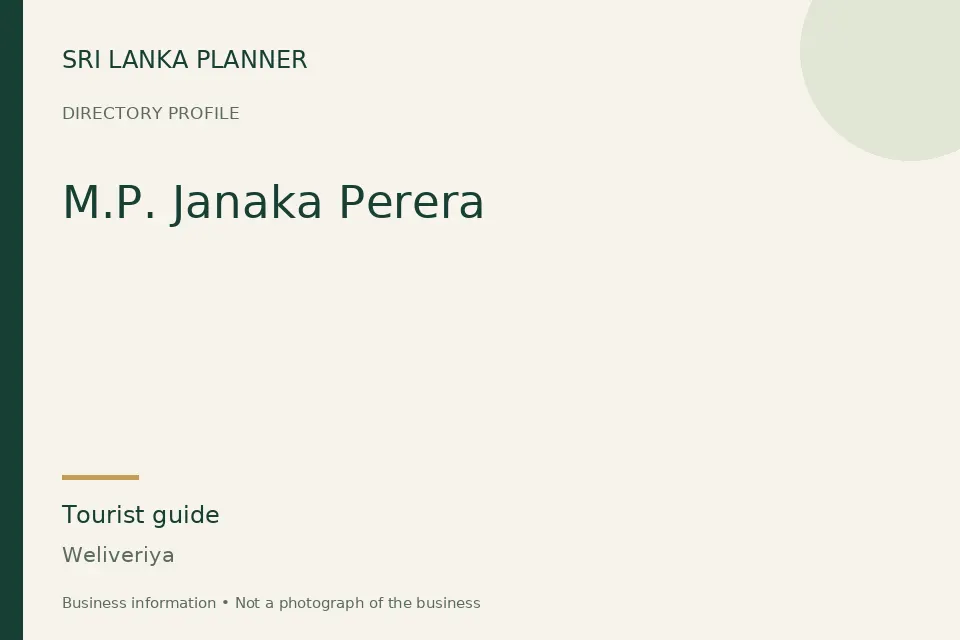Directory cover for M.P. Janaka Perera in Weliveriya, Sri Lanka