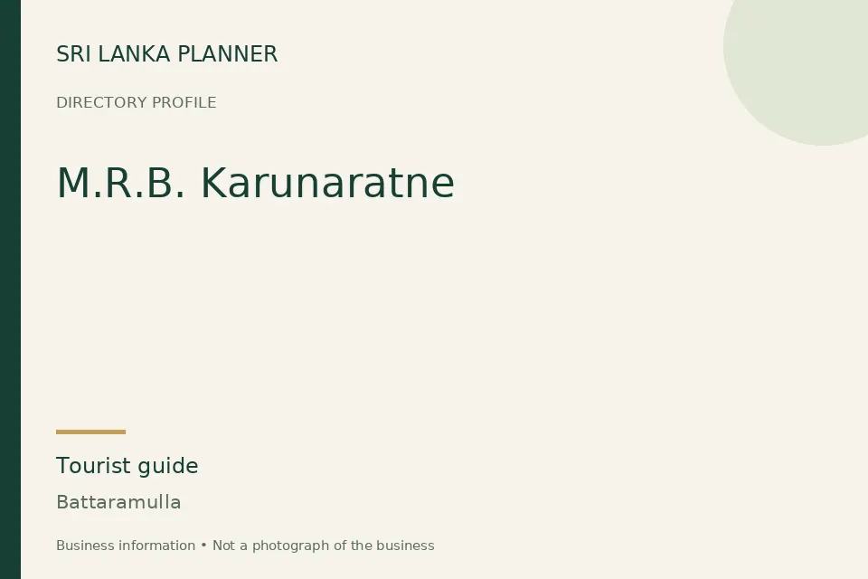 Directory cover for M.R.B. Karunaratne in Battaramulla, Sri Lanka