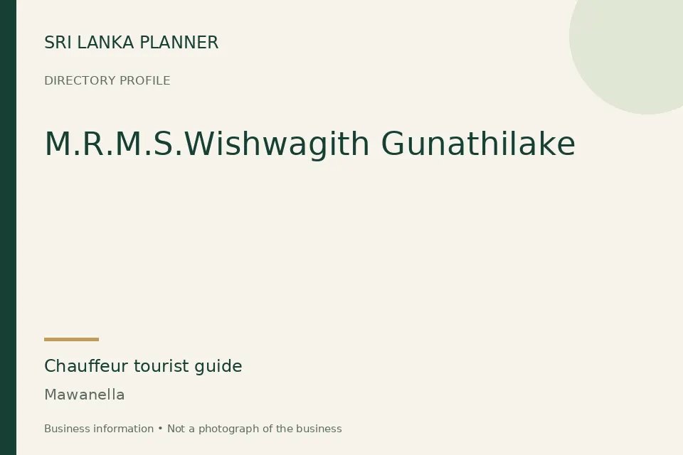 Directory cover for M.R.M.S.Wishwagith Gunathilake in Mawanella, Sri Lanka