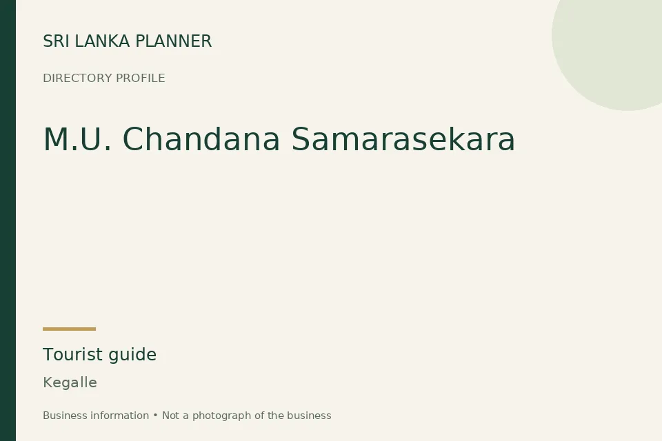 Directory cover for M.U. Chandana Samarasekara in Kegalle, Sri Lanka