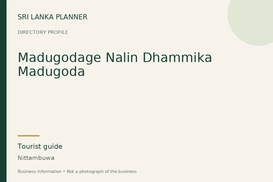 Directory cover for Madugodage Nalin Dhammika Madugoda in Nittambuwa, Sri Lanka