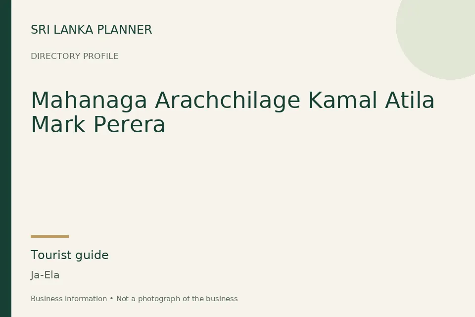 Directory cover for Mahanaga Arachchilage Kamal Atila Mark Perera in Ja-Ela, Sri Lanka
