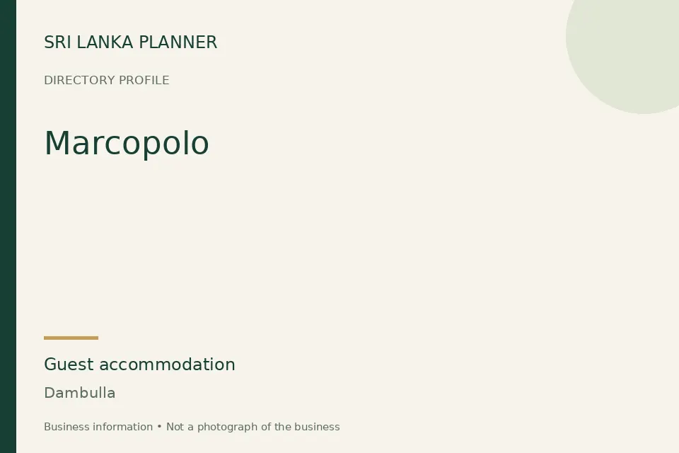 Directory cover for Marcopolo in Dambulla, Sri Lanka