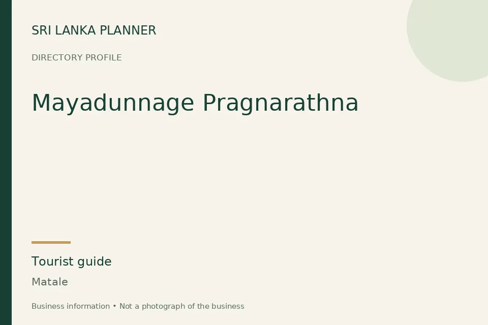 Directory cover for Mayadunnage Pragnarathna in Matale, Sri Lanka