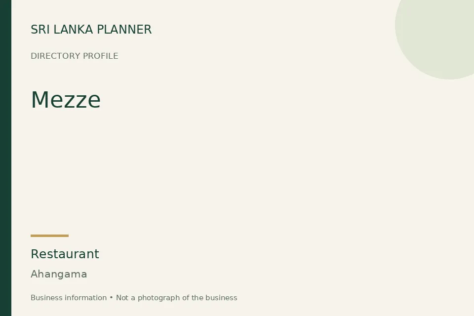 Directory cover for Mezze in Ahangama, Sri Lanka
