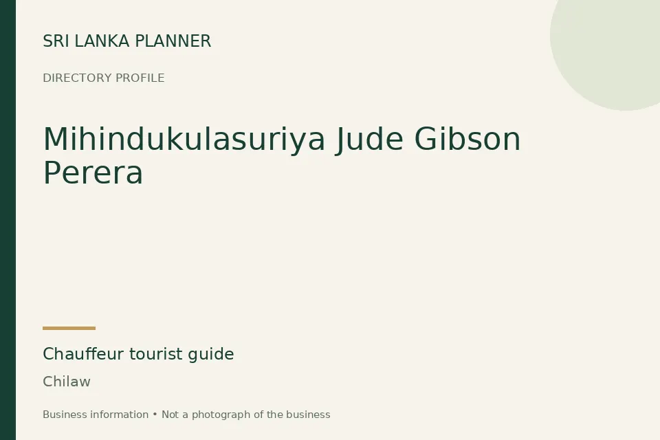 Directory cover for Mihindukulasuriya Jude Gibson Perera in Chilaw, Sri Lanka