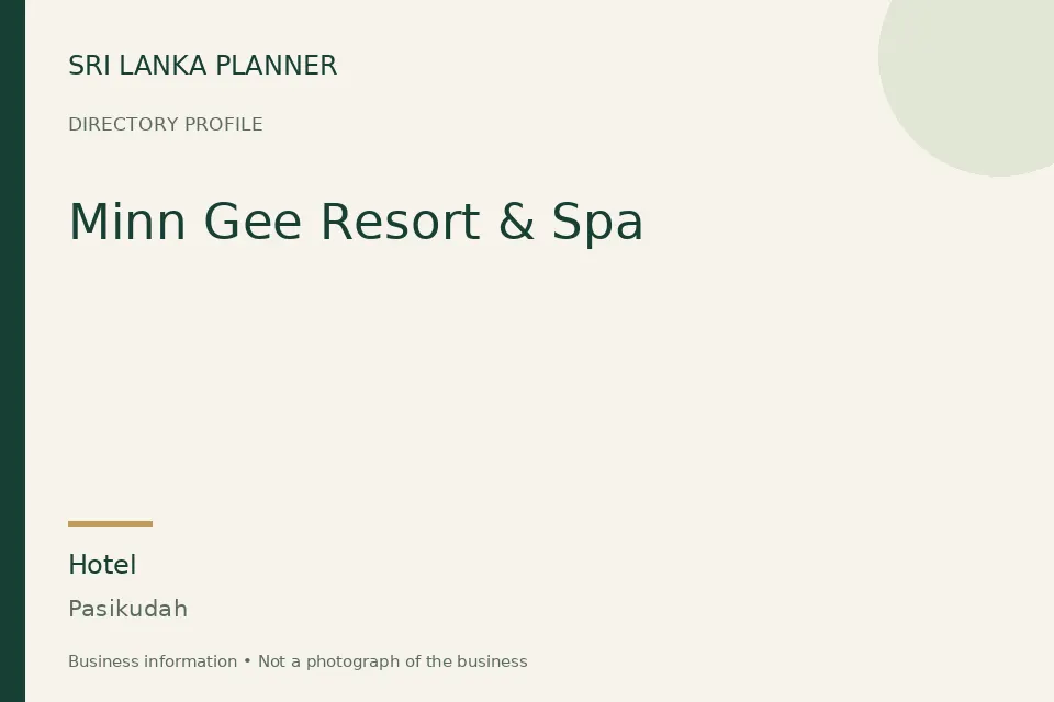 Directory cover for Minn Gee Resort & Spa in Pasikudah, Sri Lanka