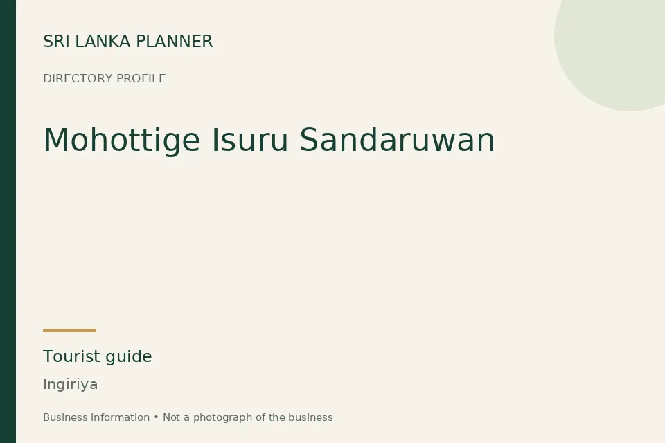 Directory cover for Mohottige Isuru Sandaruwan in Ingiriya, Sri Lanka
