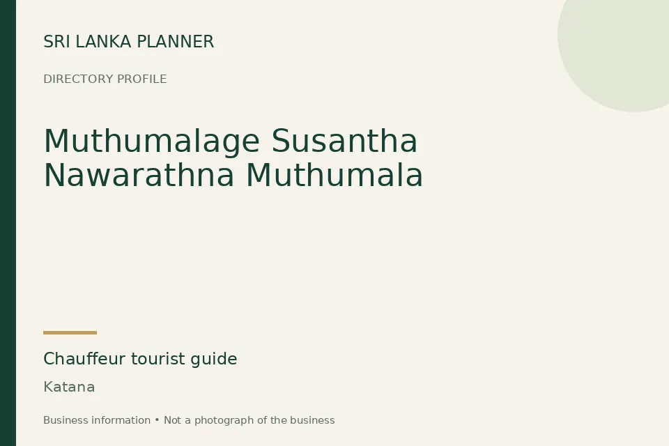 Directory cover for Muthumalage Susantha Nawarathna Muthumala in Katana, Sri Lanka