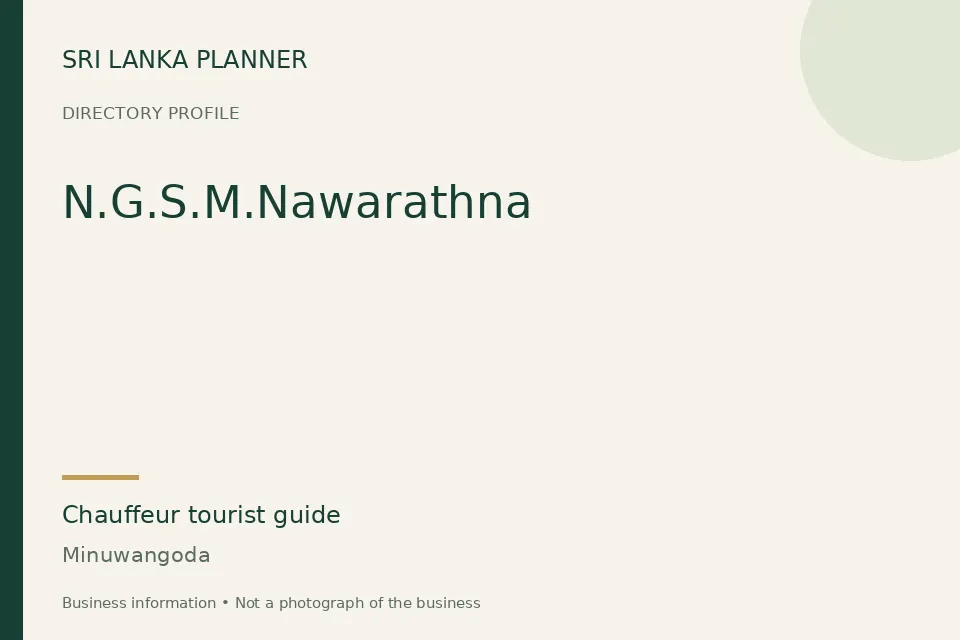 Directory cover for N.G.S.M.Nawarathna in Minuwangoda, Sri Lanka