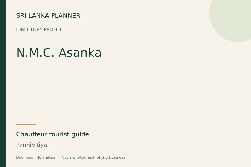 Directory cover for N.M.C. Asanka in Pannipitiya, Sri Lanka
