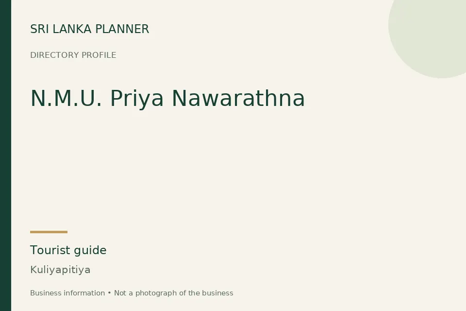 Directory cover for N.M.U. Priya Nawarathna in Kuliyapitiya, Sri Lanka