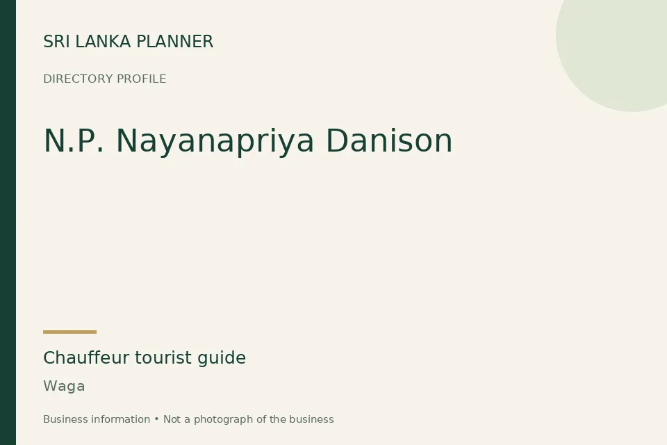 Directory cover for N.P. Nayanapriya Danison in Waga, Sri Lanka