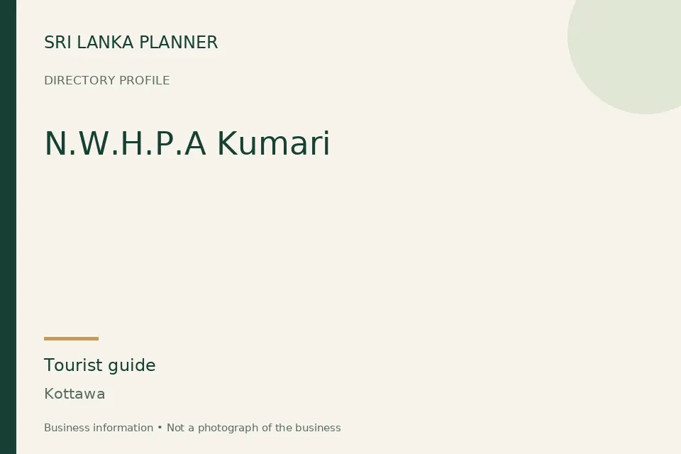Directory cover for N.W.H.P.A Kumari in Kottawa, Sri Lanka