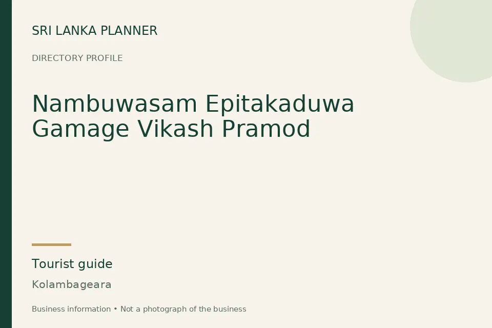 Directory cover for Nambuwasam Epitakaduwa Gamage Vikash Pramod in Kolambageara, Sri Lanka