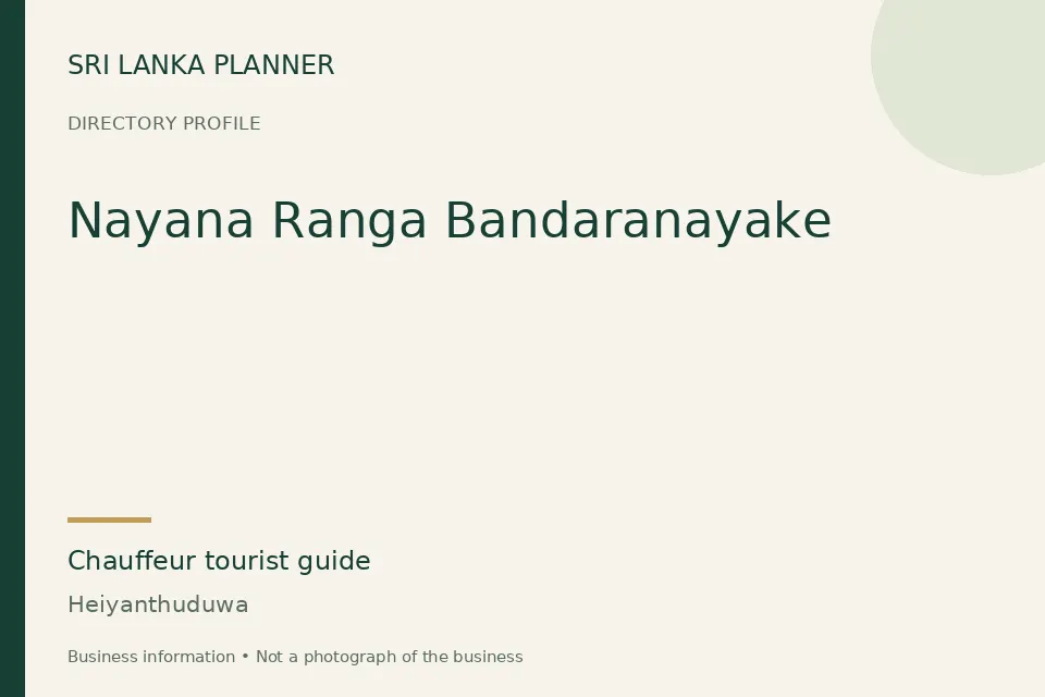 Directory cover for Nayana Ranga Bandaranayake in Heiyanthuduwa, Sri Lanka