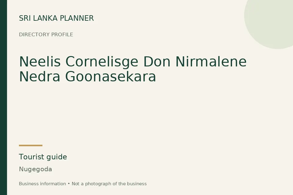 Directory cover for Neelis Cornelisge Don Nirmalene Nedra Goonasekara in Nugegoda, Sri Lanka