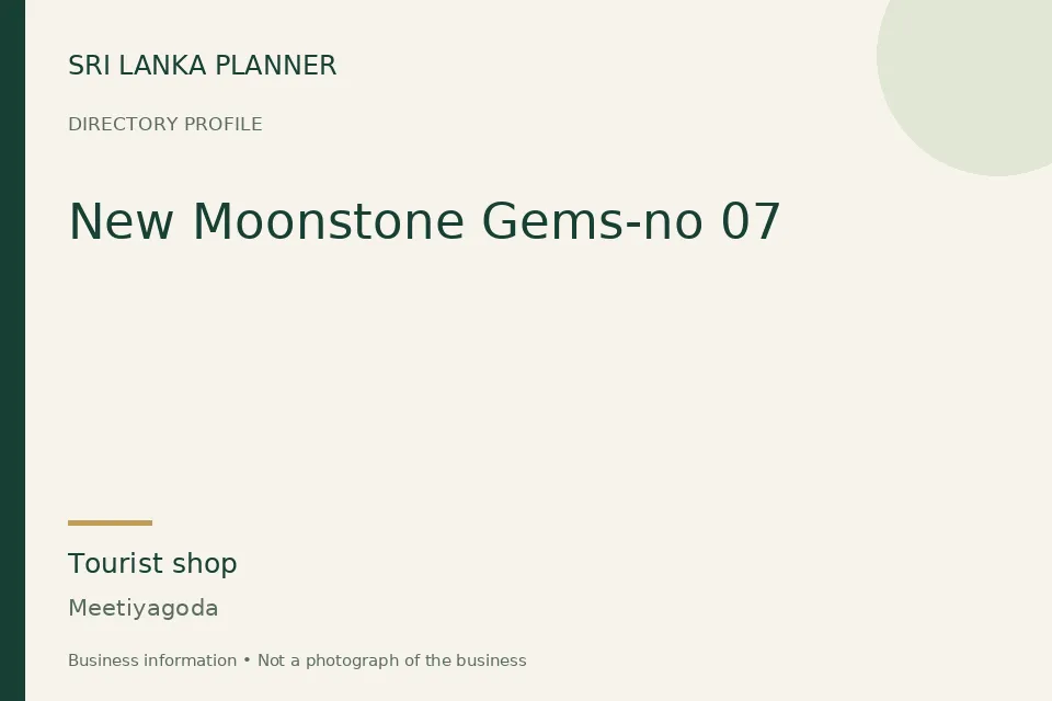 Directory cover for New Moonstone Gems-no 07 in Meetiyagoda, Sri Lanka