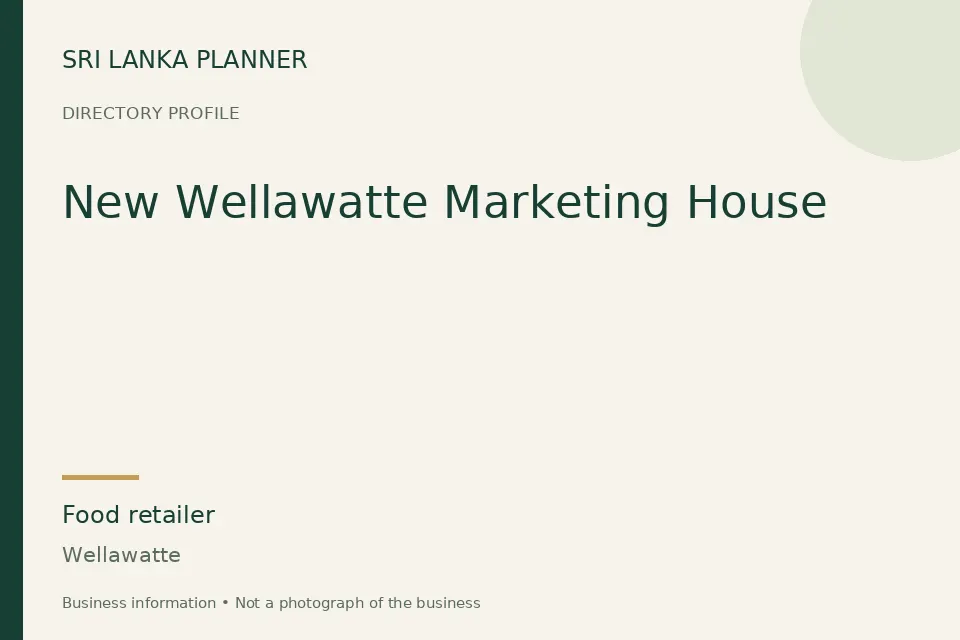 Directory cover for New Wellawatte Marketing House in Wellawatte, Sri Lanka