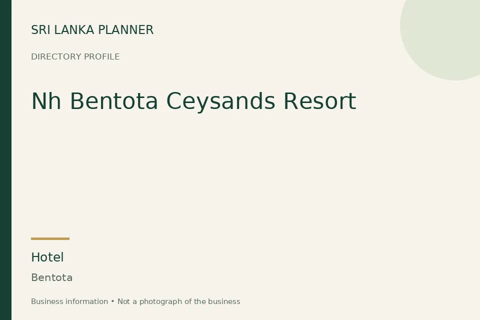 Directory cover for Nh Bentota Ceysands Resort in Bentota, Sri Lanka