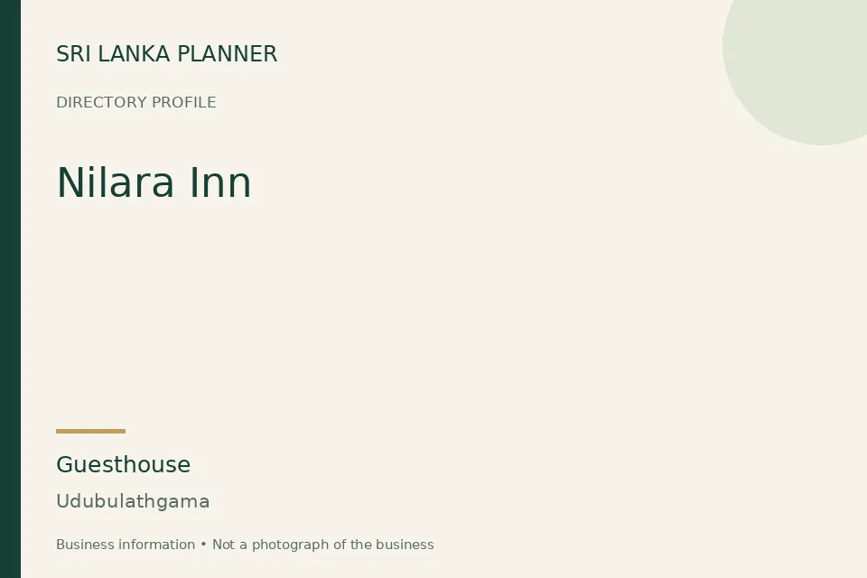 Directory cover for Nilara Inn in Udubulathgama, Sri Lanka