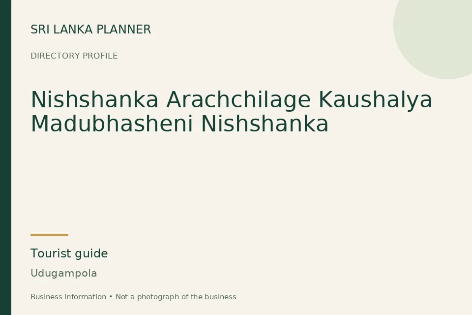 Directory cover for Nishshanka Arachchilage Kaushalya Madubhasheni Nishshanka in Udugampola, Sri Lanka