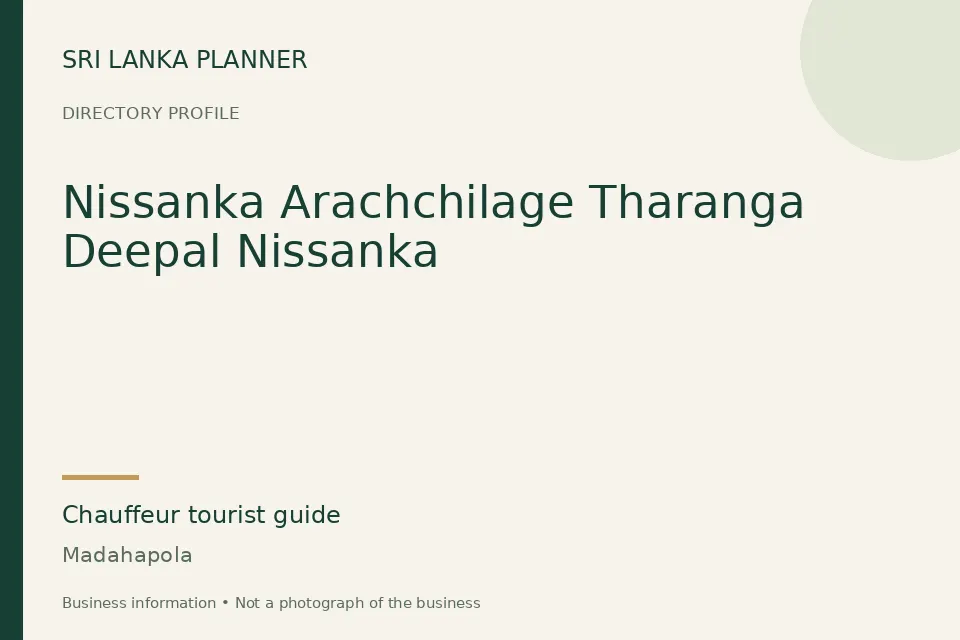 Directory cover for Nissanka Arachchilage Tharanga Deepal Nissanka in Madahapola, Sri Lanka
