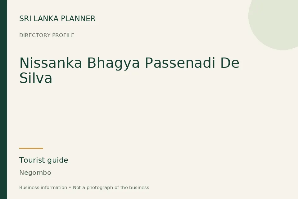 Directory cover for Nissanka Bhagya Passenadi De Silva in Negombo, Sri Lanka