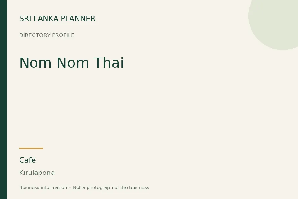 Directory cover for Nom Nom Thai in Kirulapona, Sri Lanka