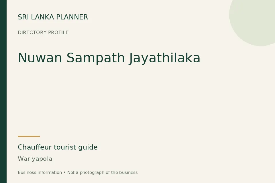 Directory cover for Nuwan Sampath Jayathilaka in Wariyapola, Sri Lanka