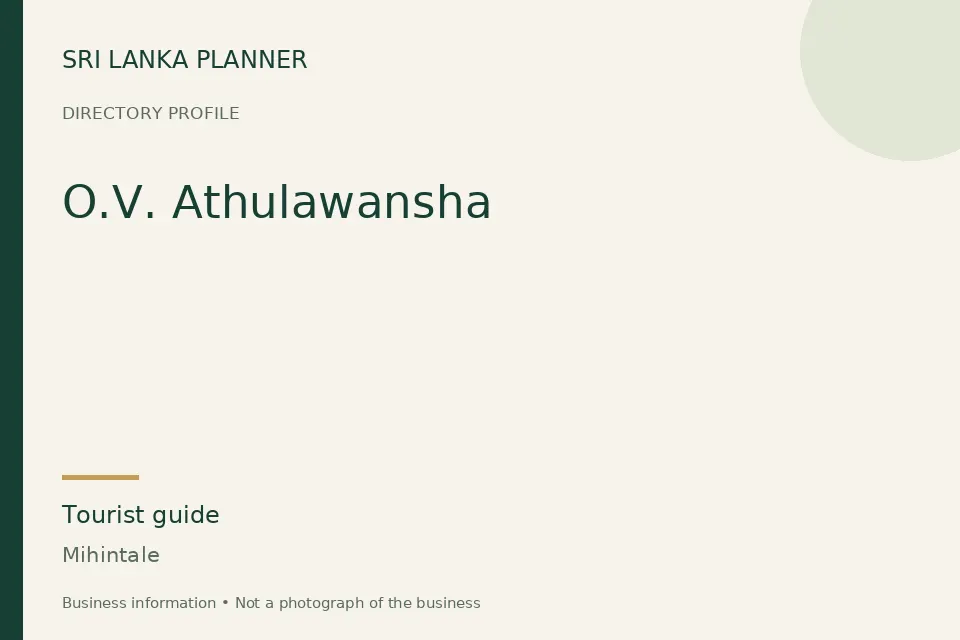 Directory cover for O.V. Athulawansha in Mihintale, Sri Lanka