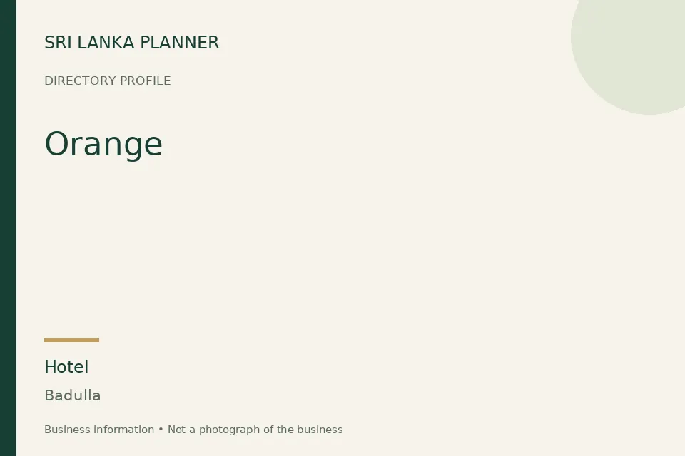 Directory cover for Orange in Badulla, Sri Lanka
