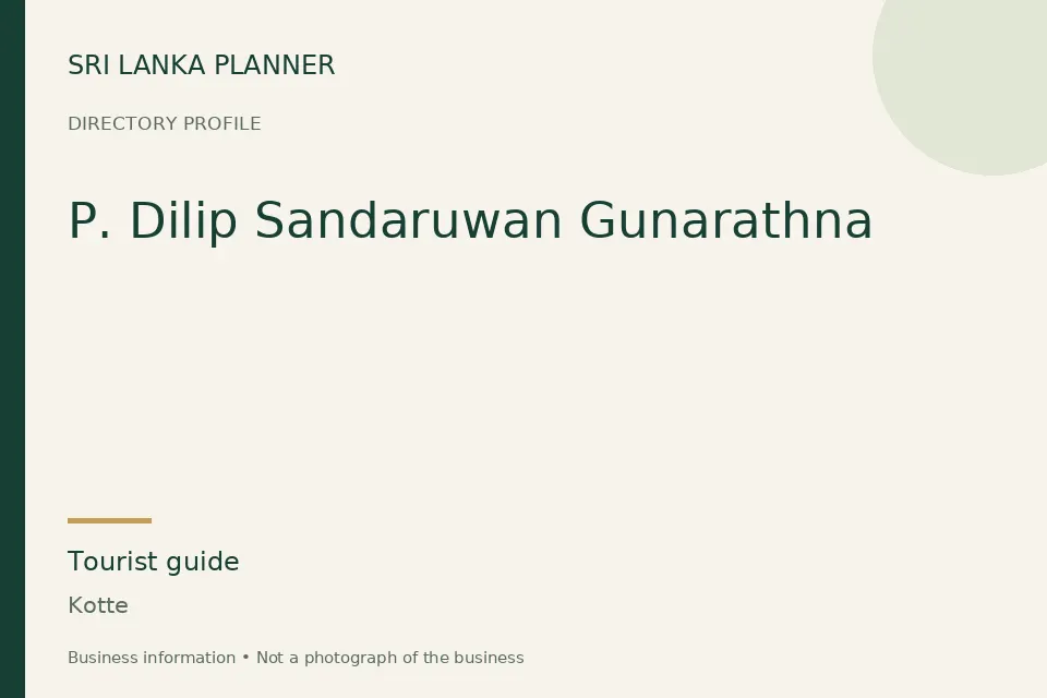 Directory cover for P. Dilip Sandaruwan Gunarathna in Kotte, Sri Lanka