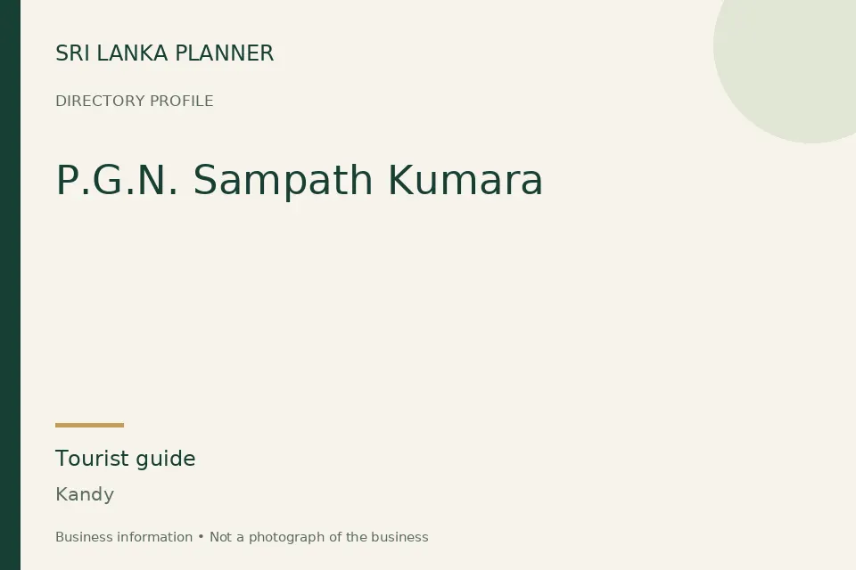 Directory cover for P.G.N. Sampath Kumara in Kandy, Sri Lanka