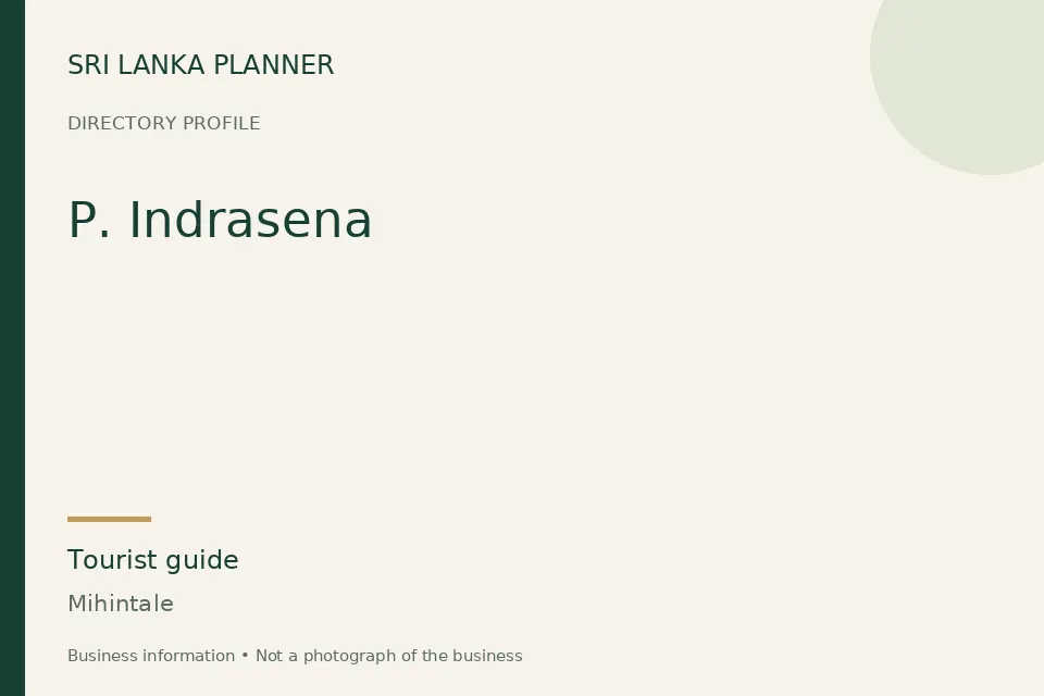 Directory cover for P. Indrasena in Mihintale, Sri Lanka