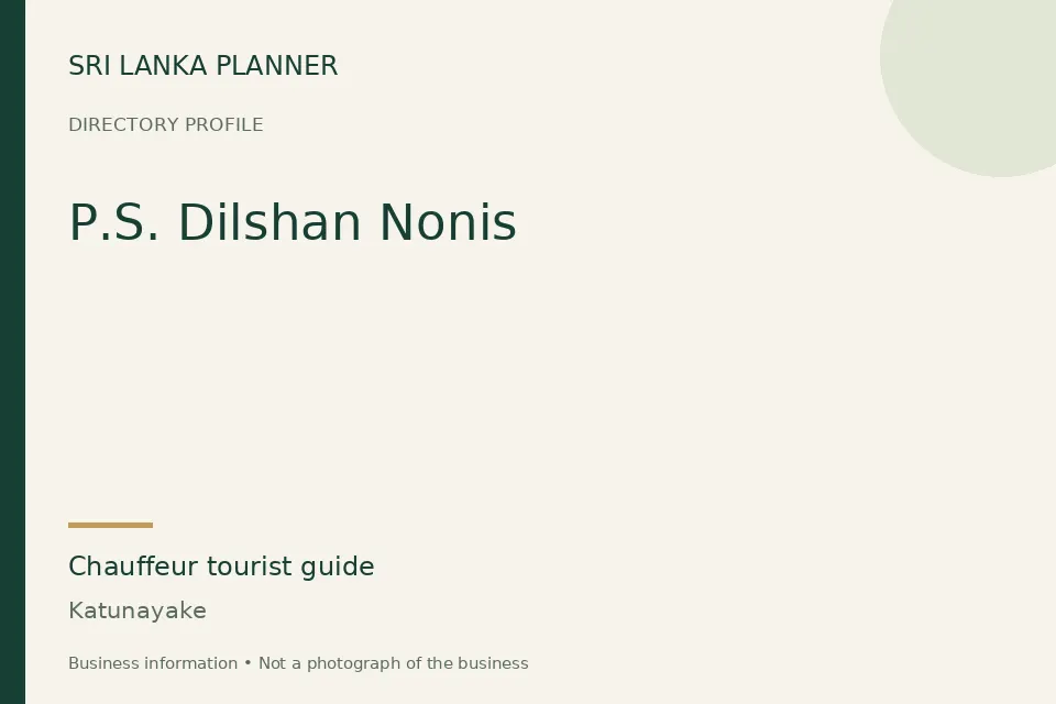 Directory cover for P.S. Dilshan Nonis in Katunayake, Sri Lanka