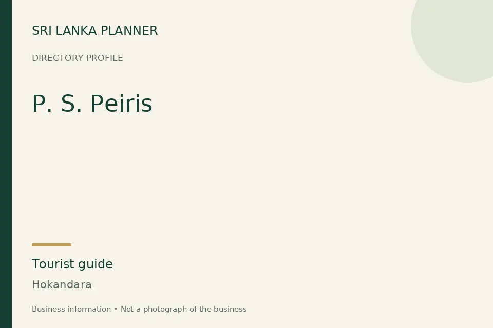 Directory cover for P. S. Peiris in Hokandara, Sri Lanka