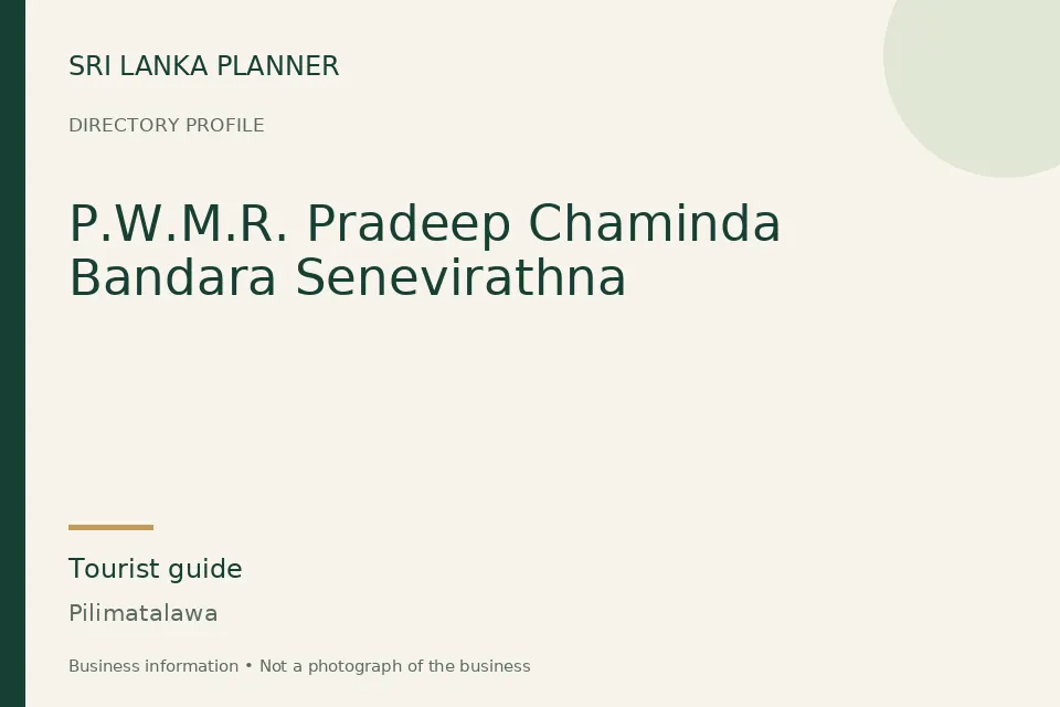 Directory cover for P.W.M.R. Pradeep Chaminda Bandara Senevirathna in Pilimatalawa, Sri Lanka