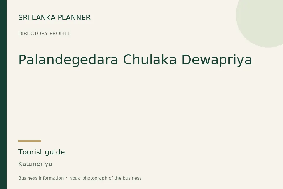 Directory cover for Palandegedara Chulaka Dewapriya in Katuneriya, Sri Lanka