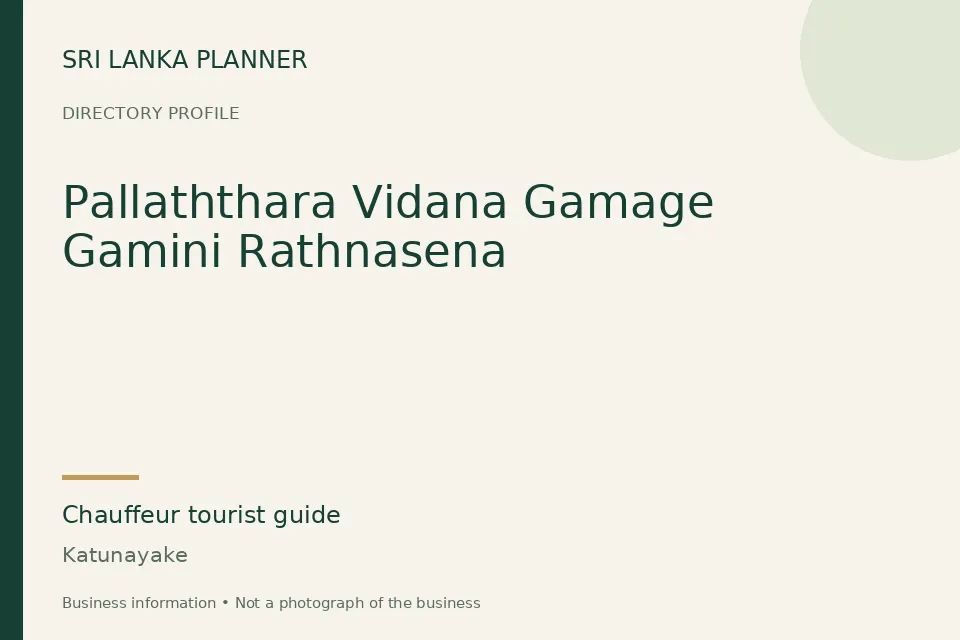 Directory cover for Pallaththara Vidana Gamage Gamini Rathnasena in Katunayake, Sri Lanka
