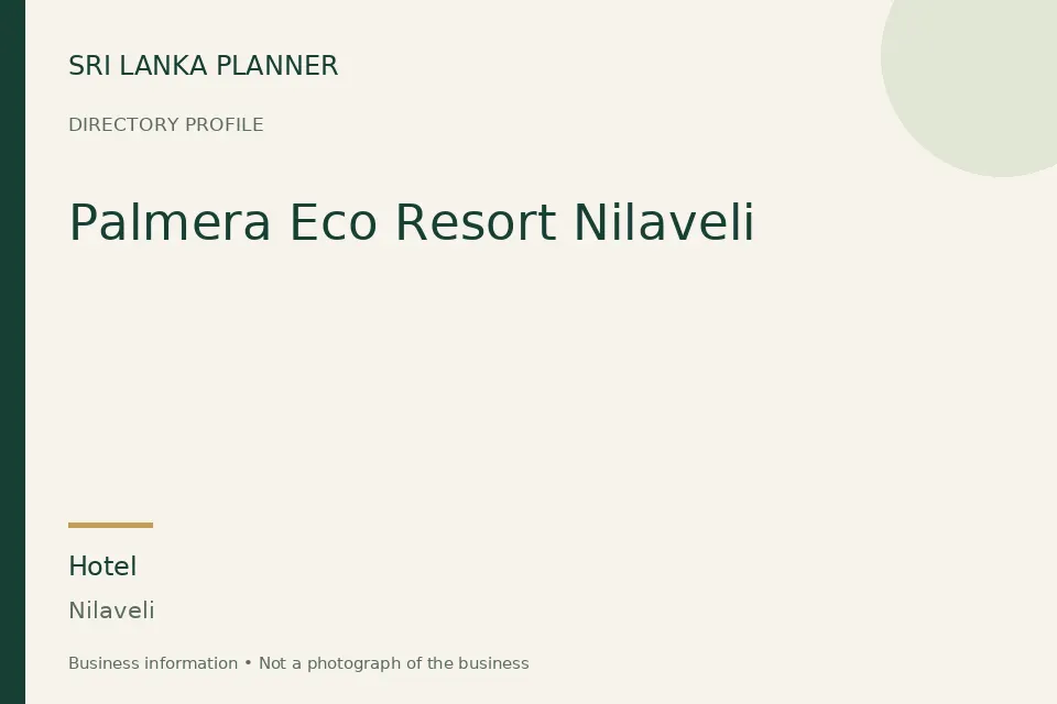 Directory cover for Palmera Eco Resort Nilaveli in Nilaveli, Sri Lanka