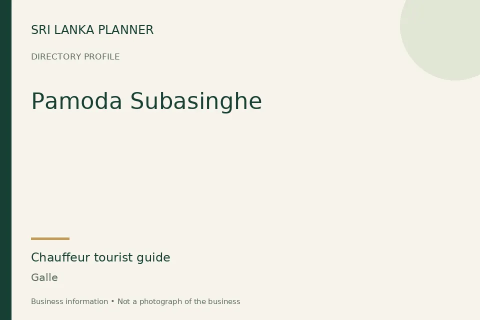 Directory cover for Pamoda Subasinghe in Galle, Sri Lanka
