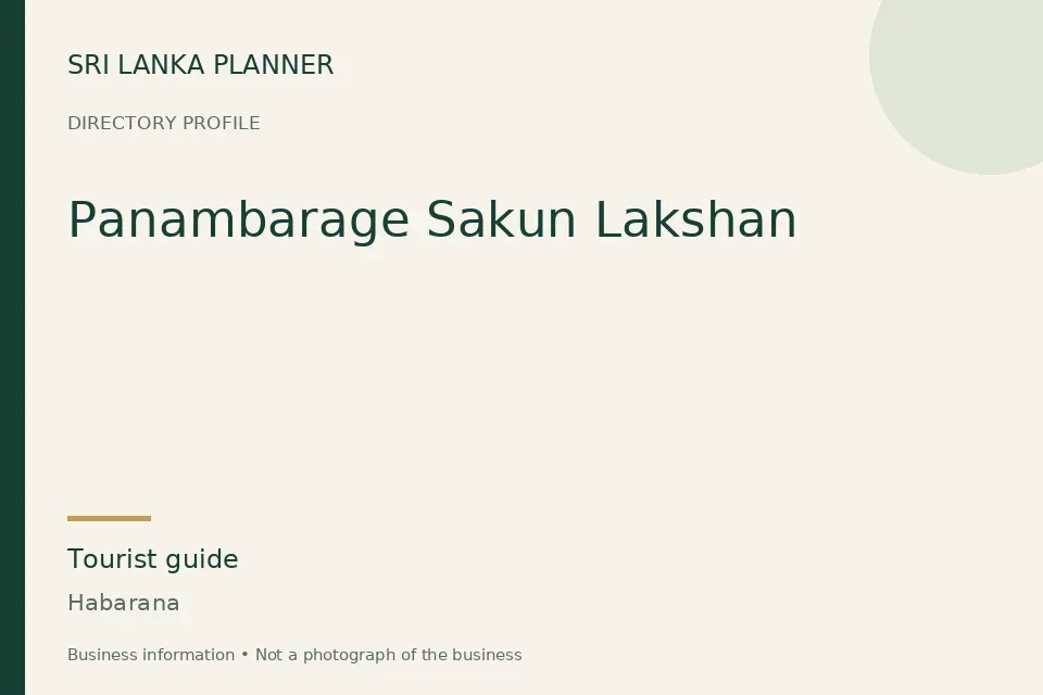 Directory cover for Panambarage Sakun Lakshan in Habarana, Sri Lanka