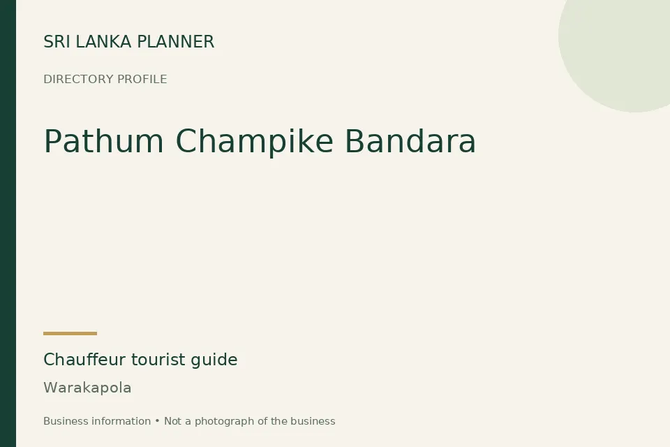 Directory cover for Pathum Champike Bandara in Warakapola, Sri Lanka