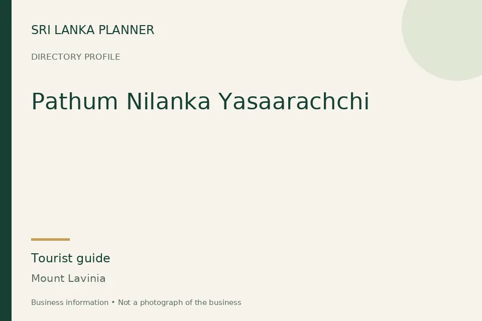 Directory cover for Pathum Nilanka Yasaarachchi in Mount Lavinia, Sri Lanka