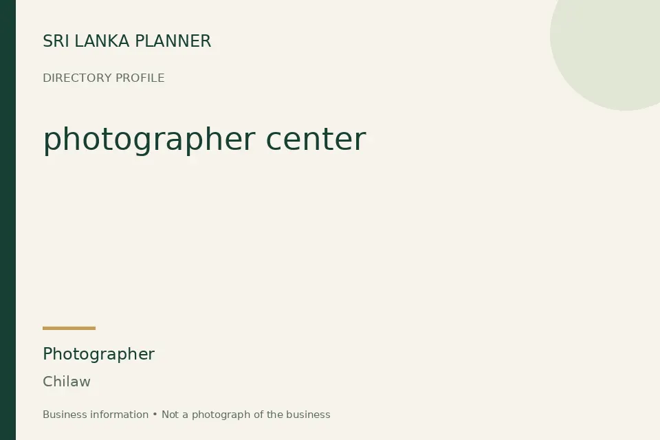 Directory cover for photographer center in Chilaw, Sri Lanka